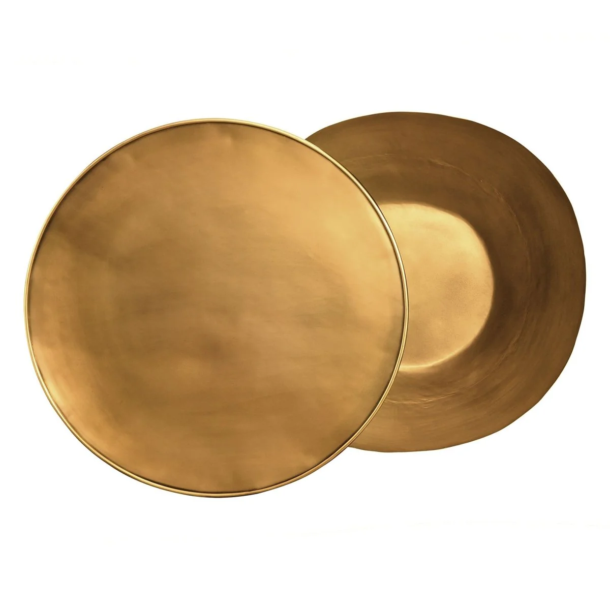 32 Inch Metal Drum Storage Coffee Table in Burnished Brass - Image 6