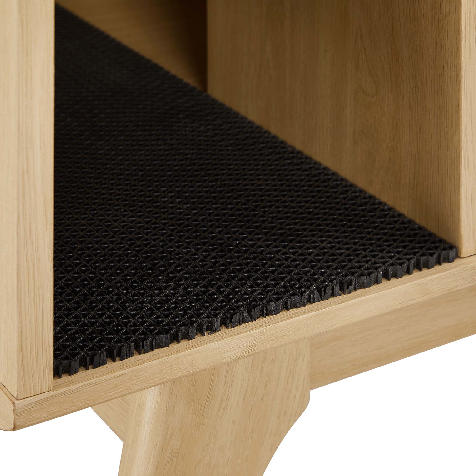 32 Inch Mid-Century Modern Cat Litter Box Cabinet with Sliding Slatted Door and Drawers - Image 17