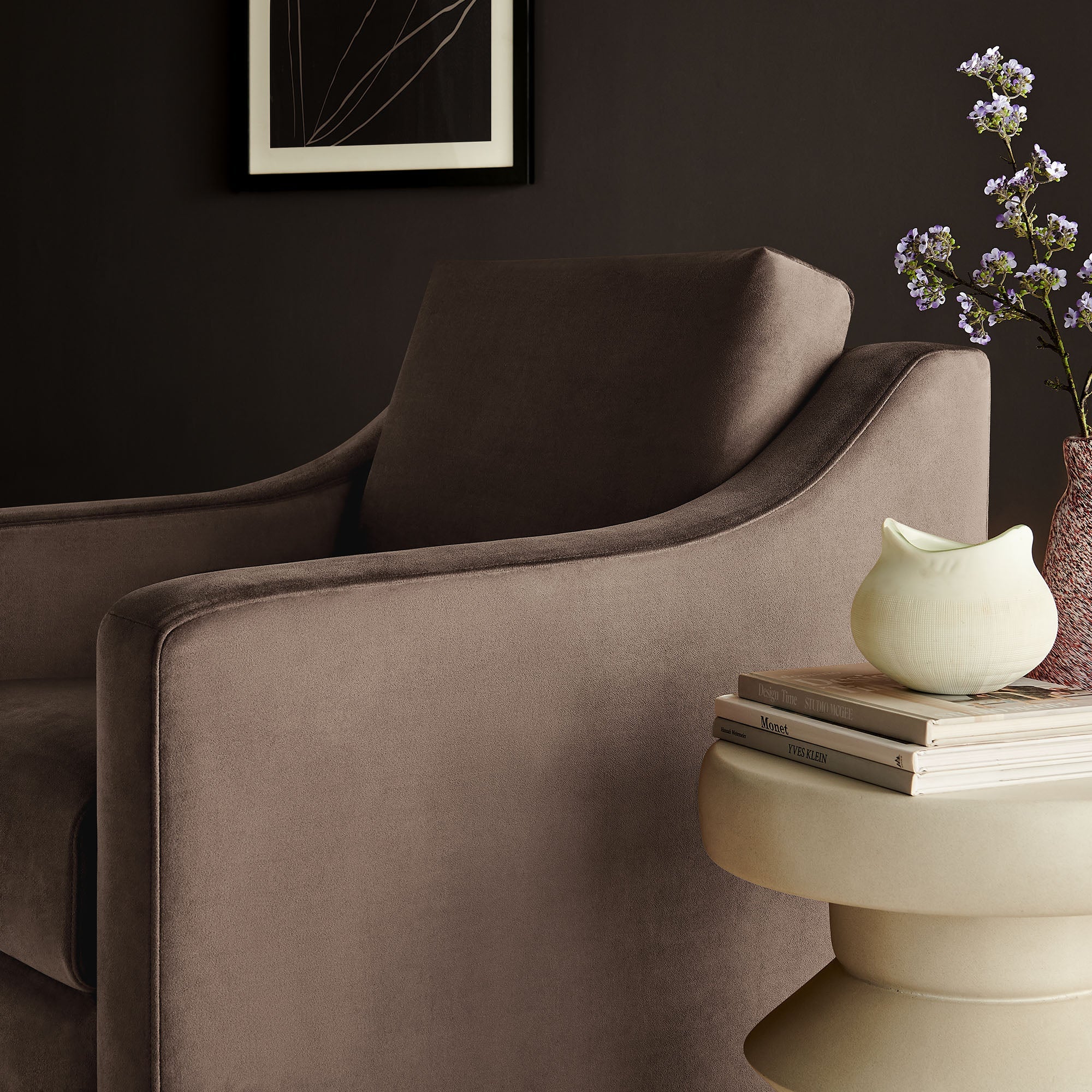 32 Inch Performance Velvet Swivel Armchair - Image 25