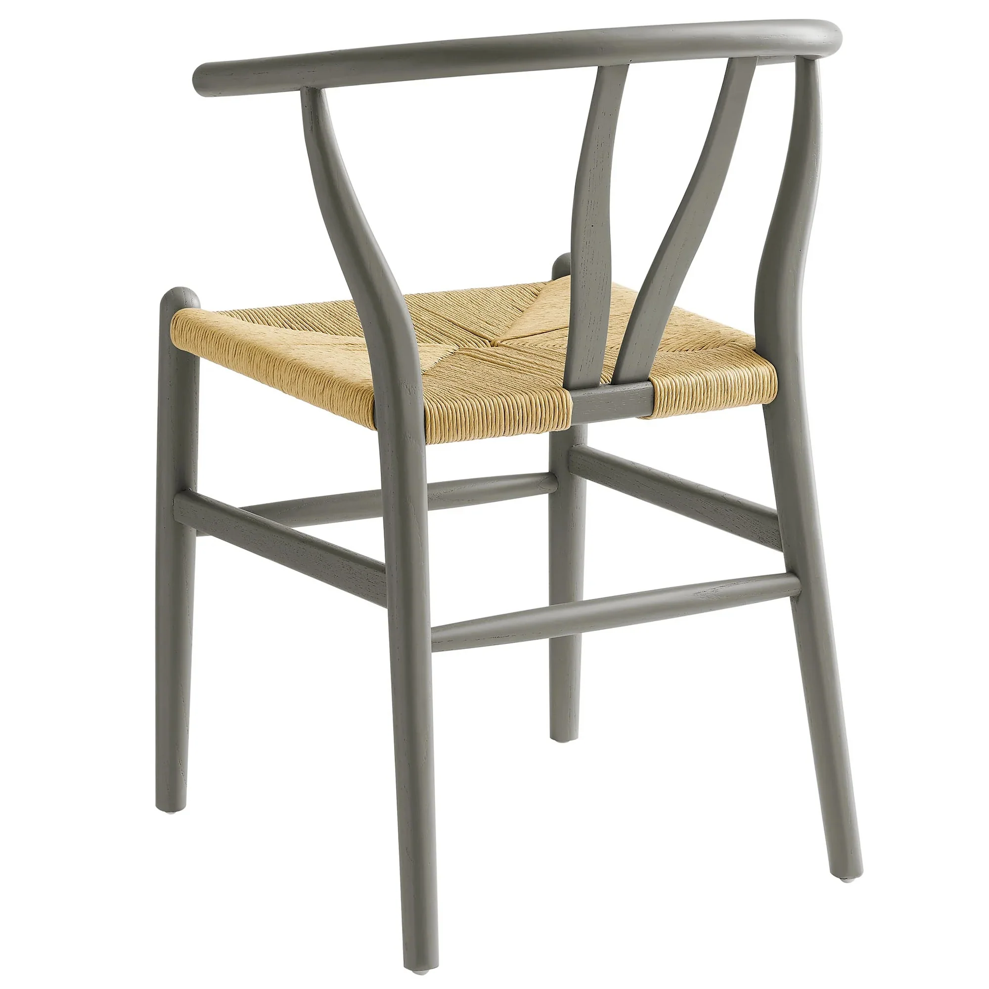32 Inch Wood Dining Accent Chair with Woven Rope Seat - Image 3