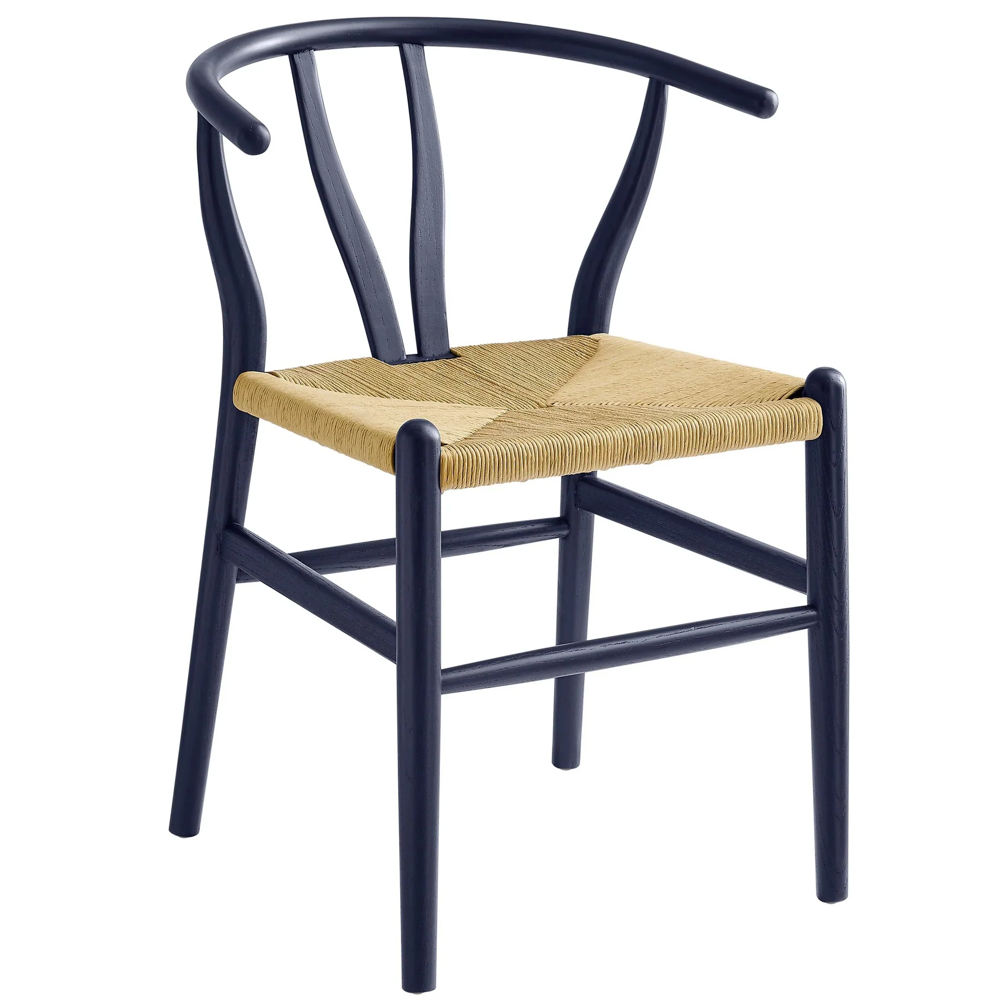 32 Inch Wood Dining Accent Chair with Woven Rope Seat - Image 8