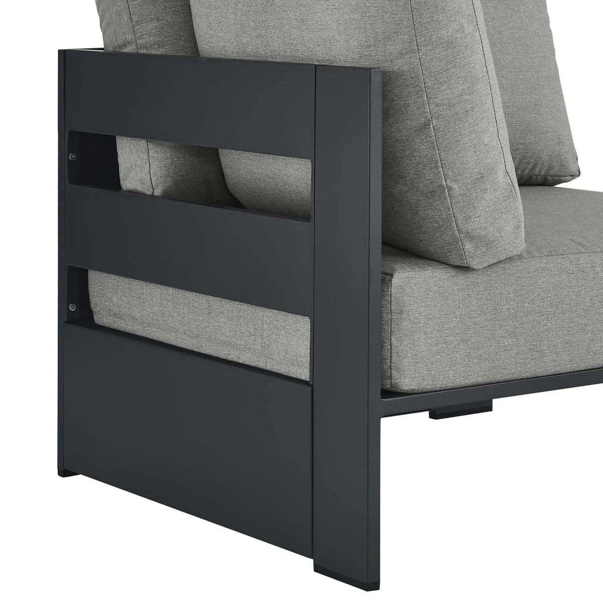 32" Modern Powder-Coated Aluminum Outdoor Modular Corner Chair for Patio and Deck - Image 15