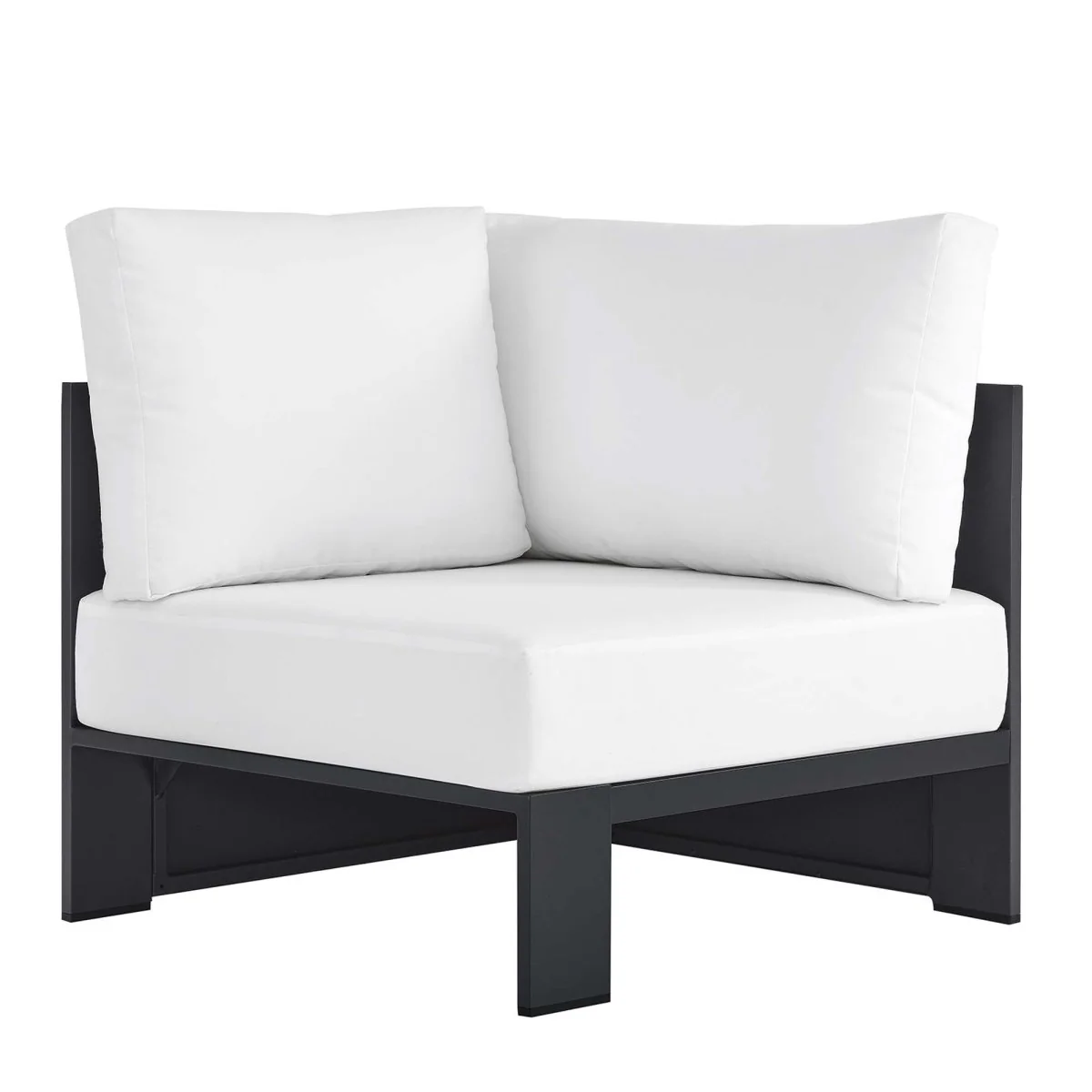 32" Modern Powder-Coated Aluminum Outdoor Modular Corner Chair for Patio and Deck - Image 17
