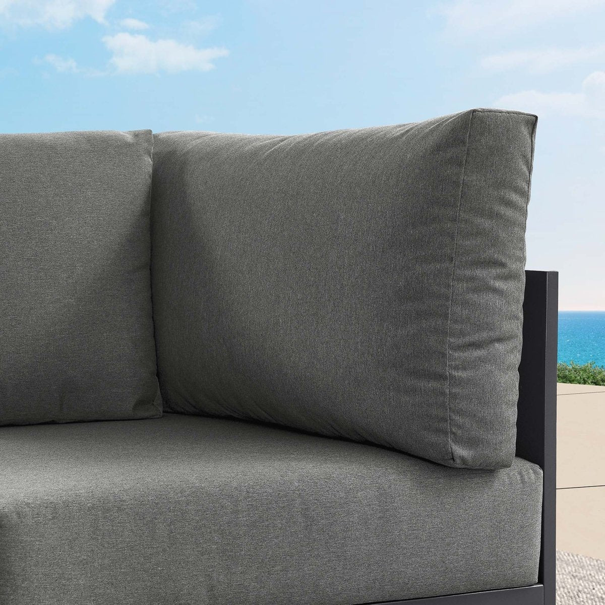 32" Modern Powder-Coated Aluminum Outdoor Modular Corner Chair for Patio and Deck - Image 4