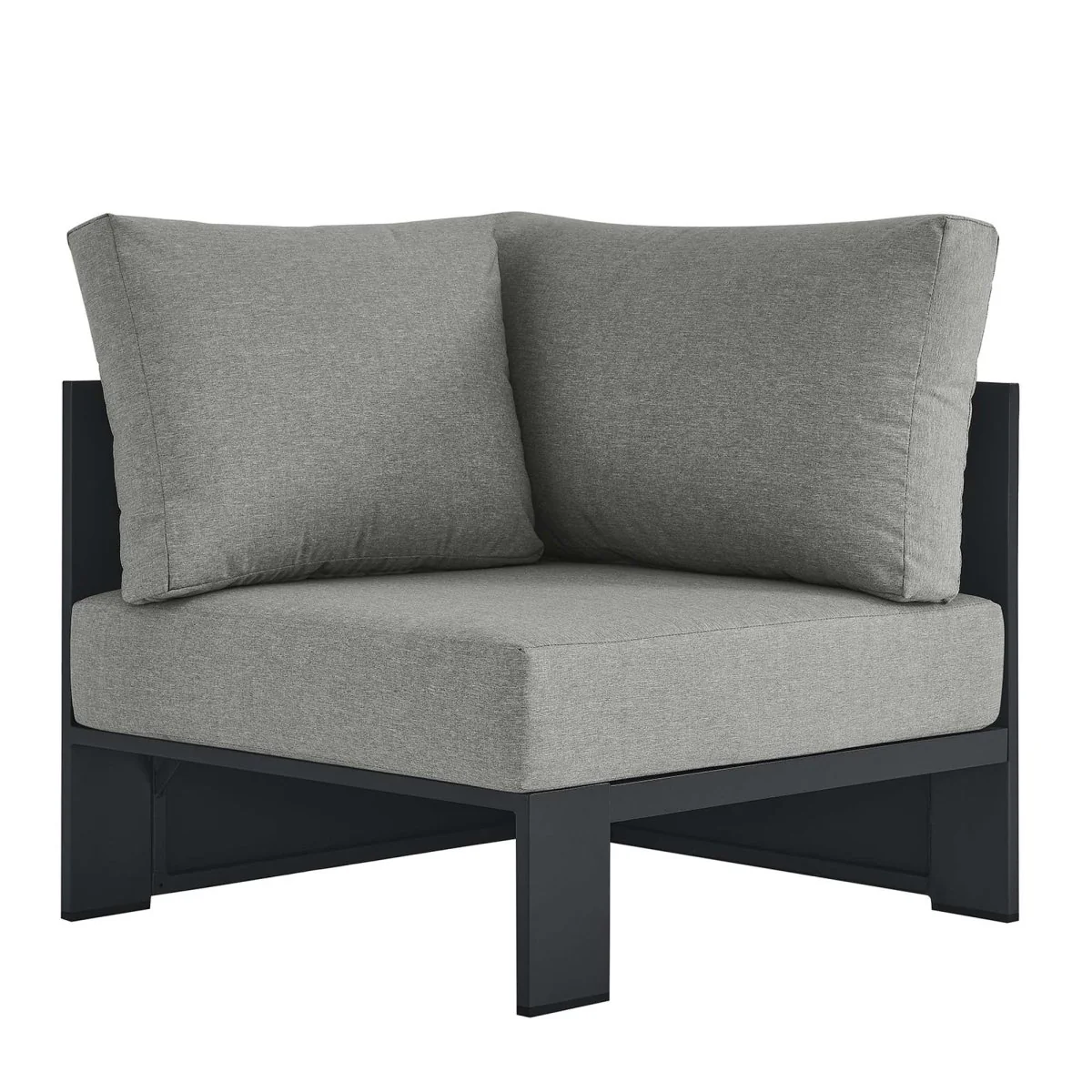 32" Modern Powder-Coated Aluminum Outdoor Modular Corner Chair for Patio and Deck - Image 9