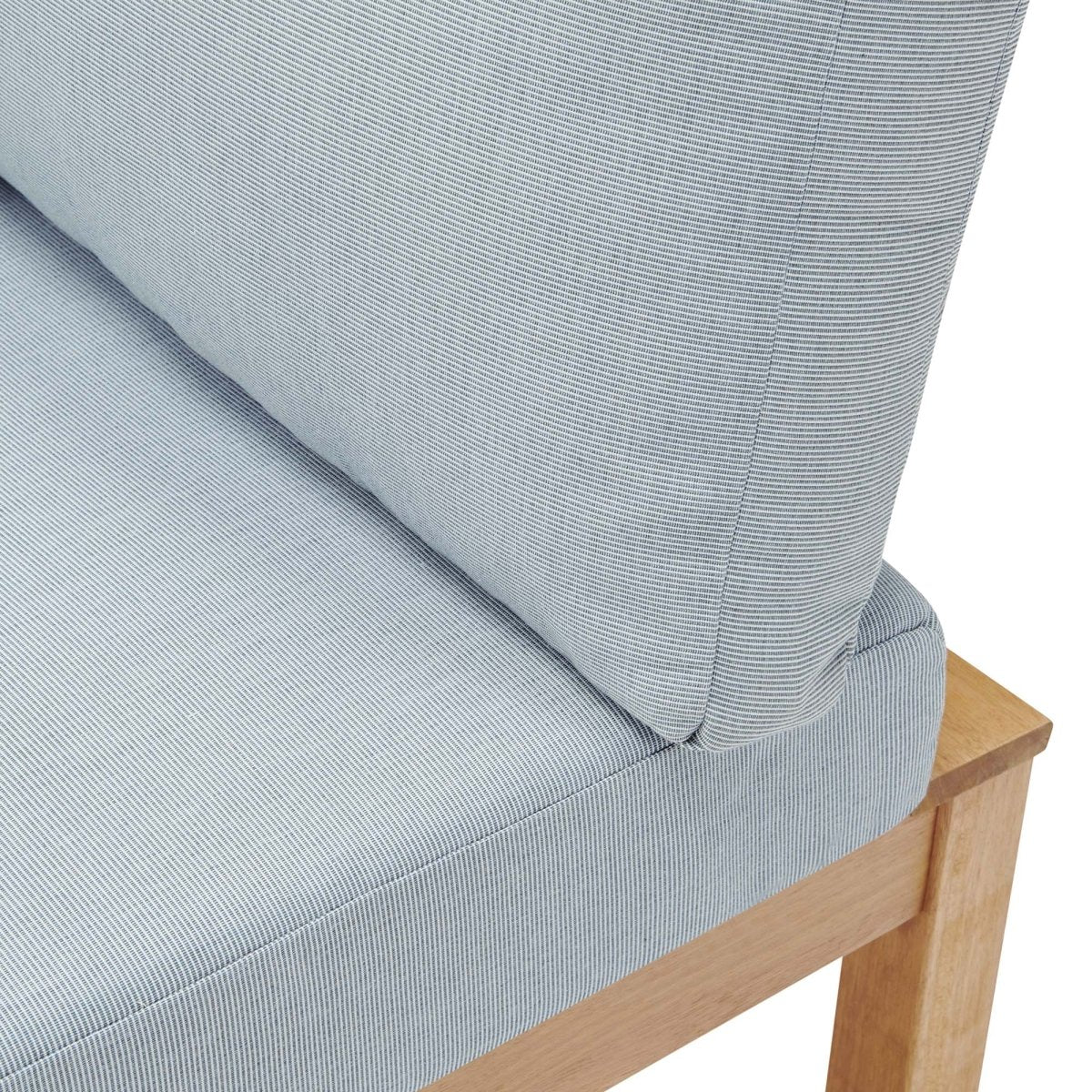 32" Light Blue Cushions Natural Karri Wood Outdoor Corner Chair - Image 8
