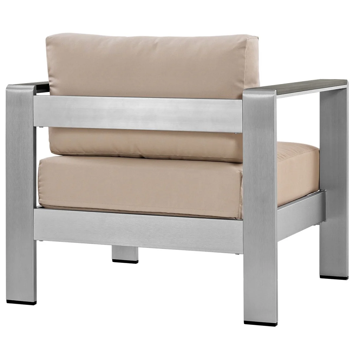 32" Outdoor Aluminum Armchair, Patio Seating with Comfortable Cushion and Durable Frame - Image 3