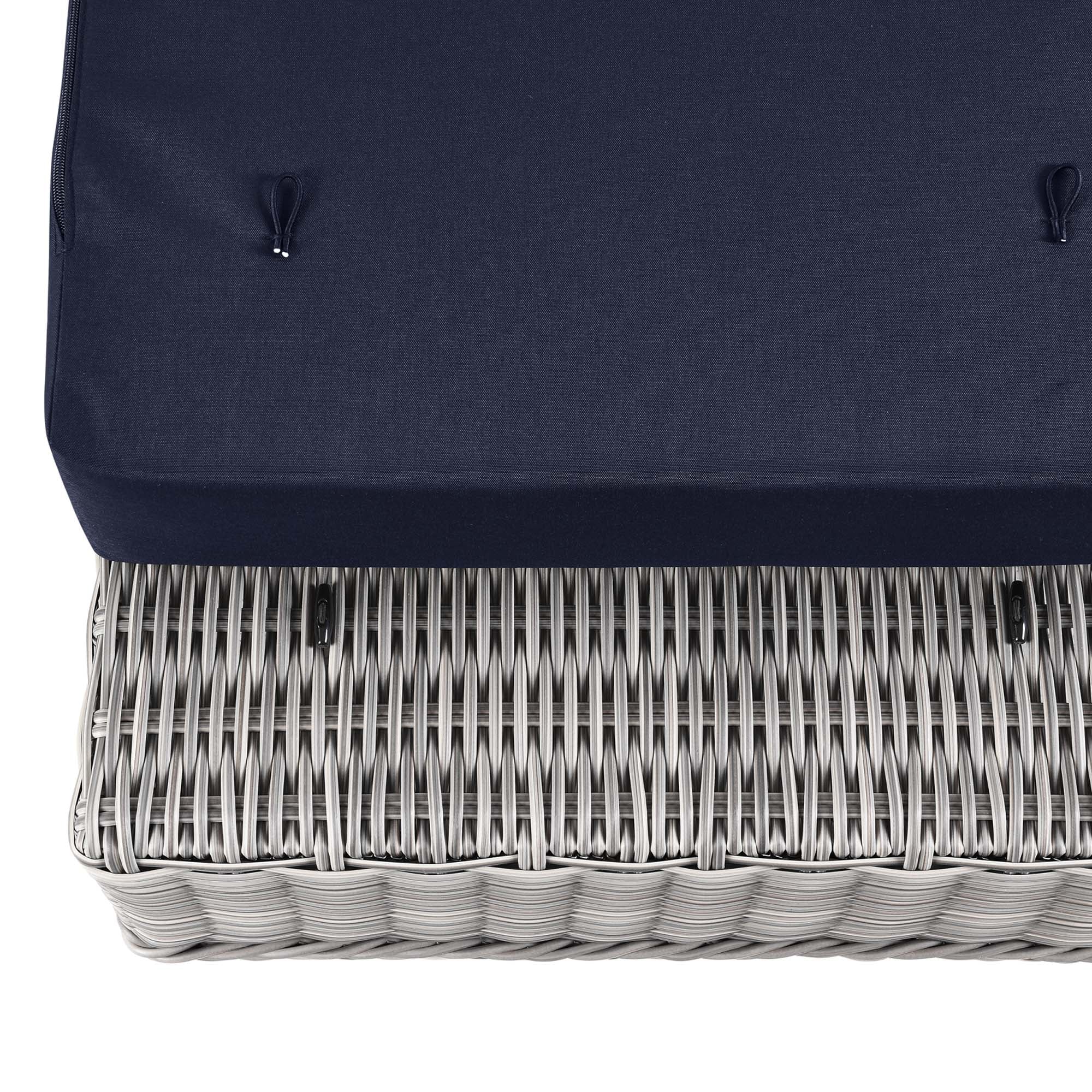 32" Outdoor Patio Wicker Rattan Ottoman Footstool for Garden & Deck Seating - Image 14