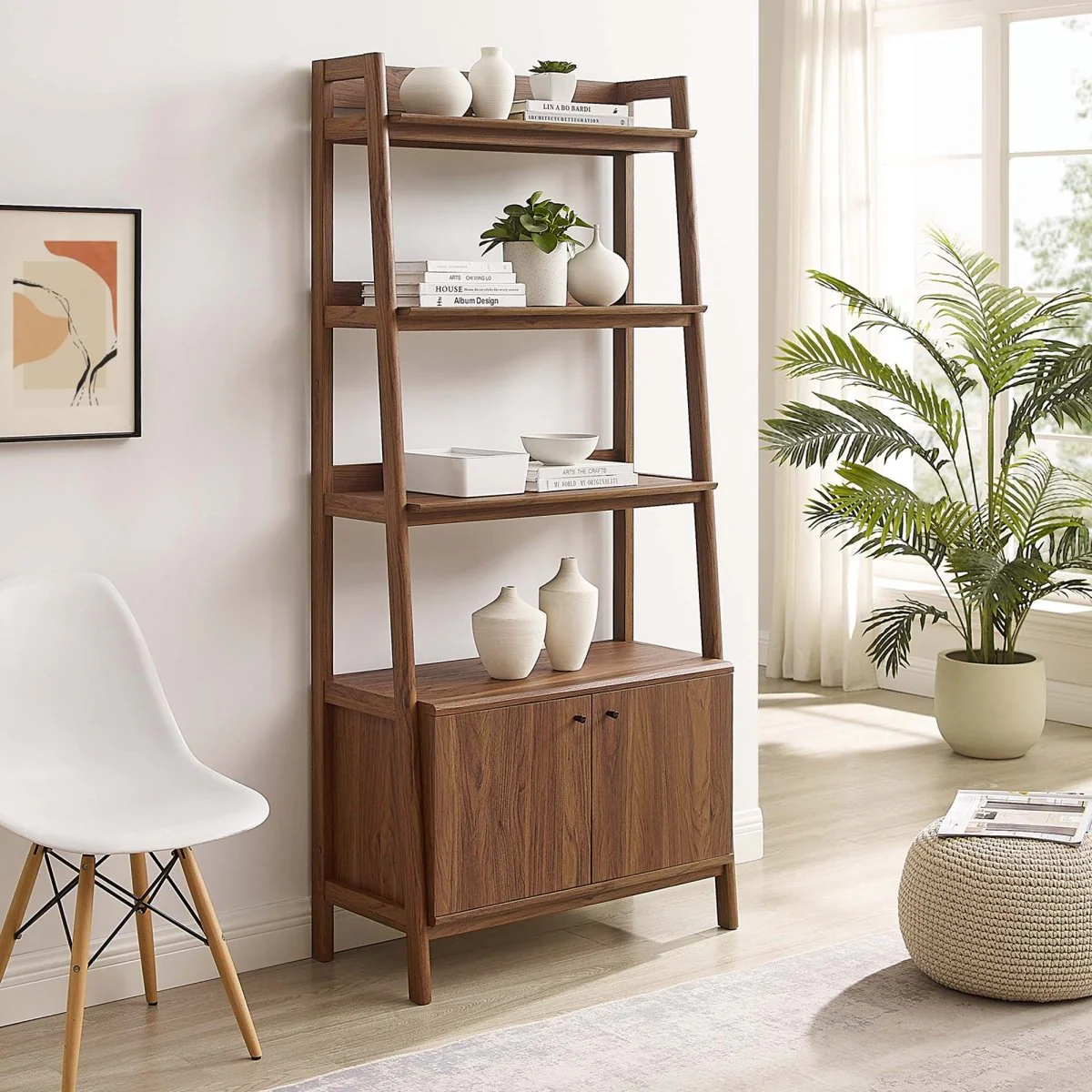 33 Inch Tiered Display Bookshelf with Concealed Storage - Image 12