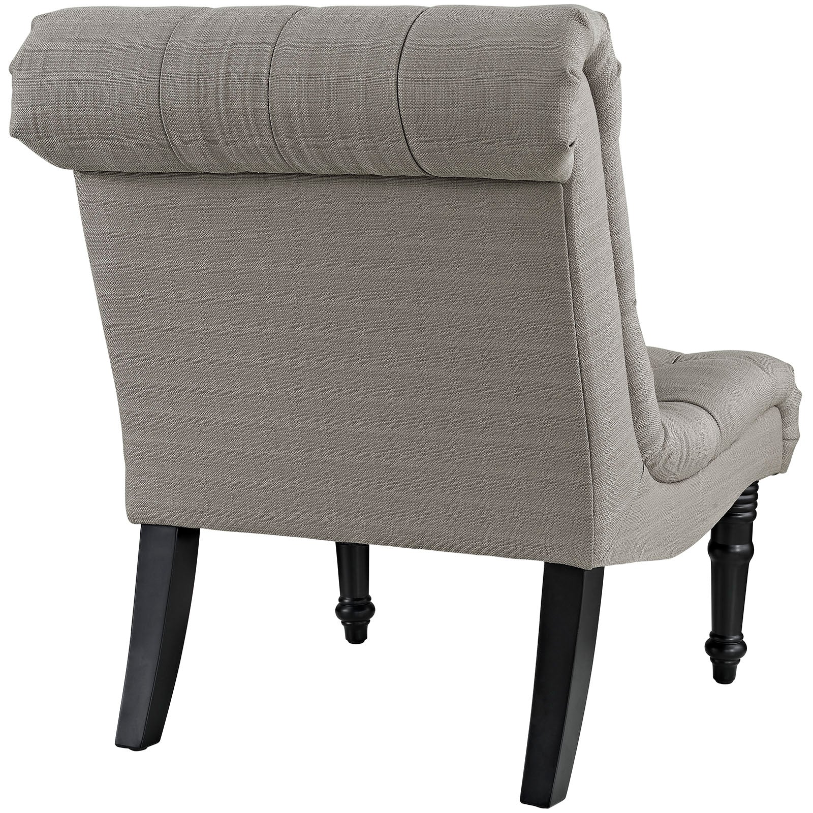 33 Inch Upholstered Fabric Lounge Chair with Scroll-Back Design and Tufted Buttons - Image 3