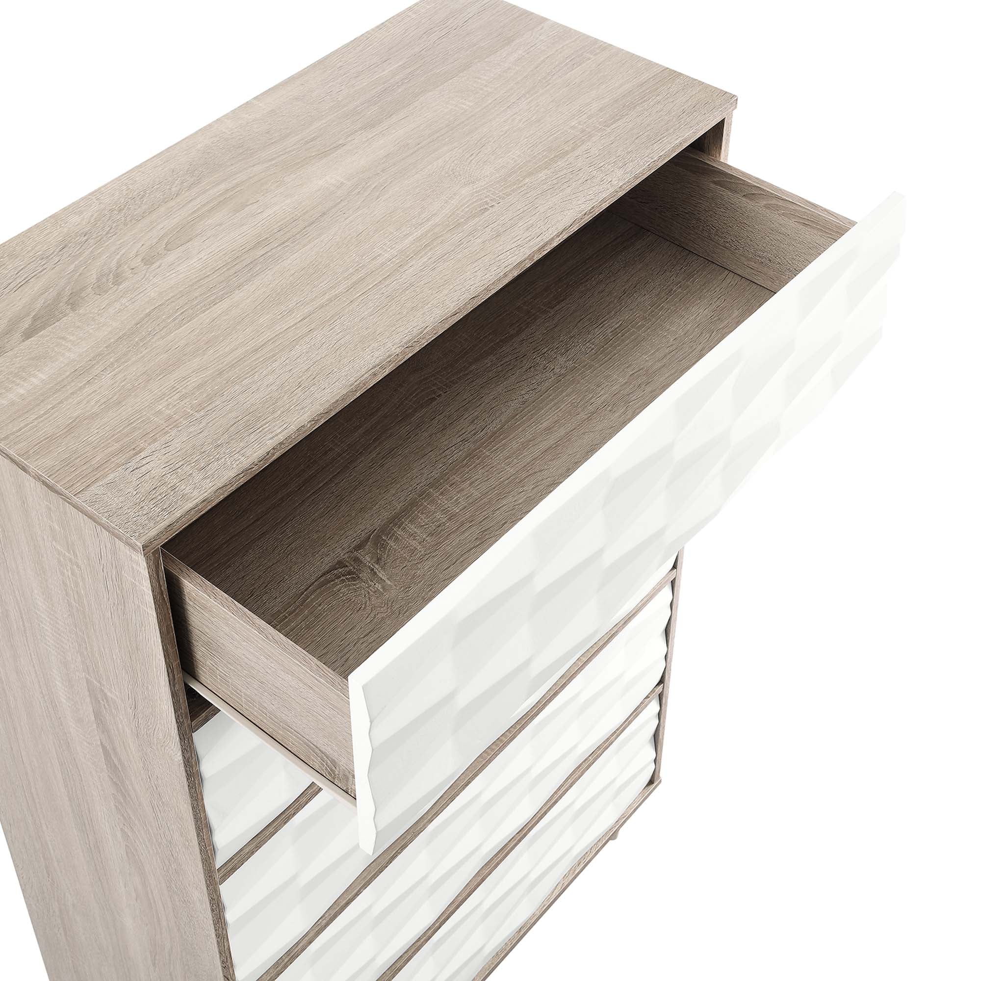 33" Wave Front 5-Drawer Bedroom Chest - Image 8