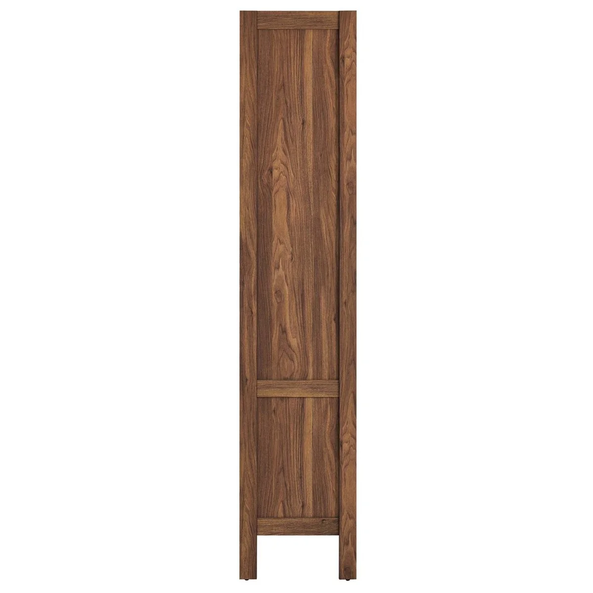 33" Tall Arched Wood Grain Bookcase with Linen-Textured Doors in Walnut - Image 5