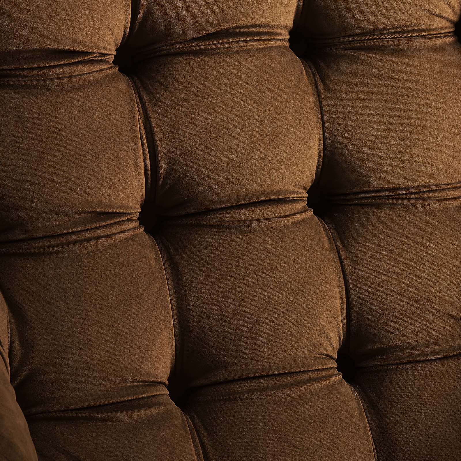 34 Inch Mid-Century Modern Performance Velvet Lounge Chair with Deep Button Tufting and Gold Accents - Image 5
