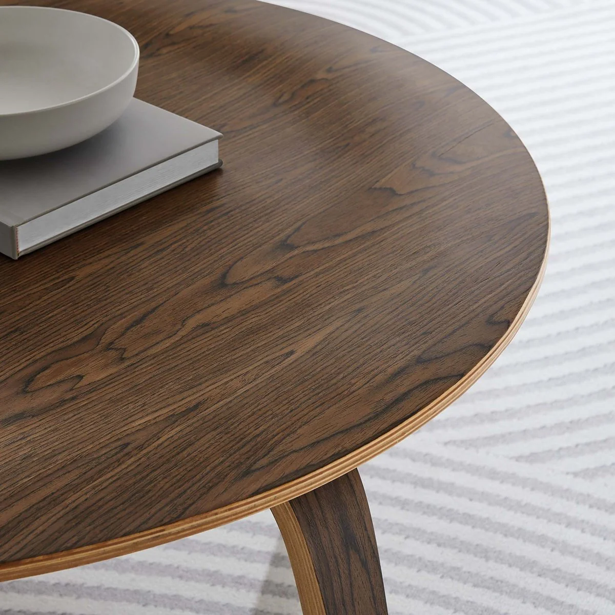 34 Inch Mid-Century Molded Plywood Coffee Table in Walnut - Image 4