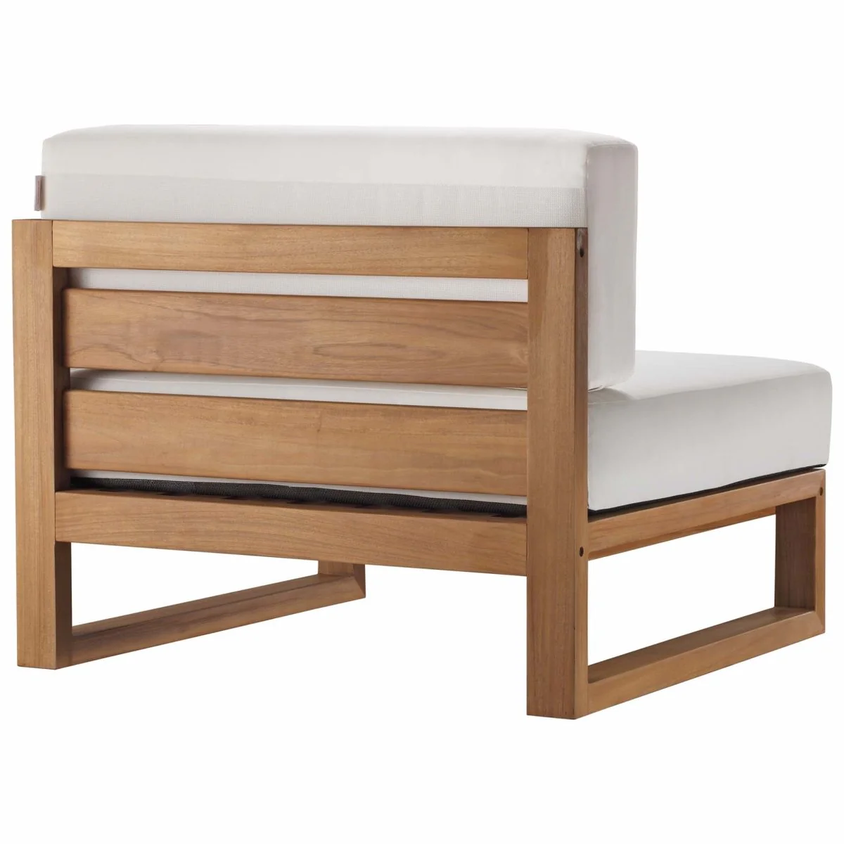 34" Solid Teak Outdoor Armless Chair – Natural White - Image 4