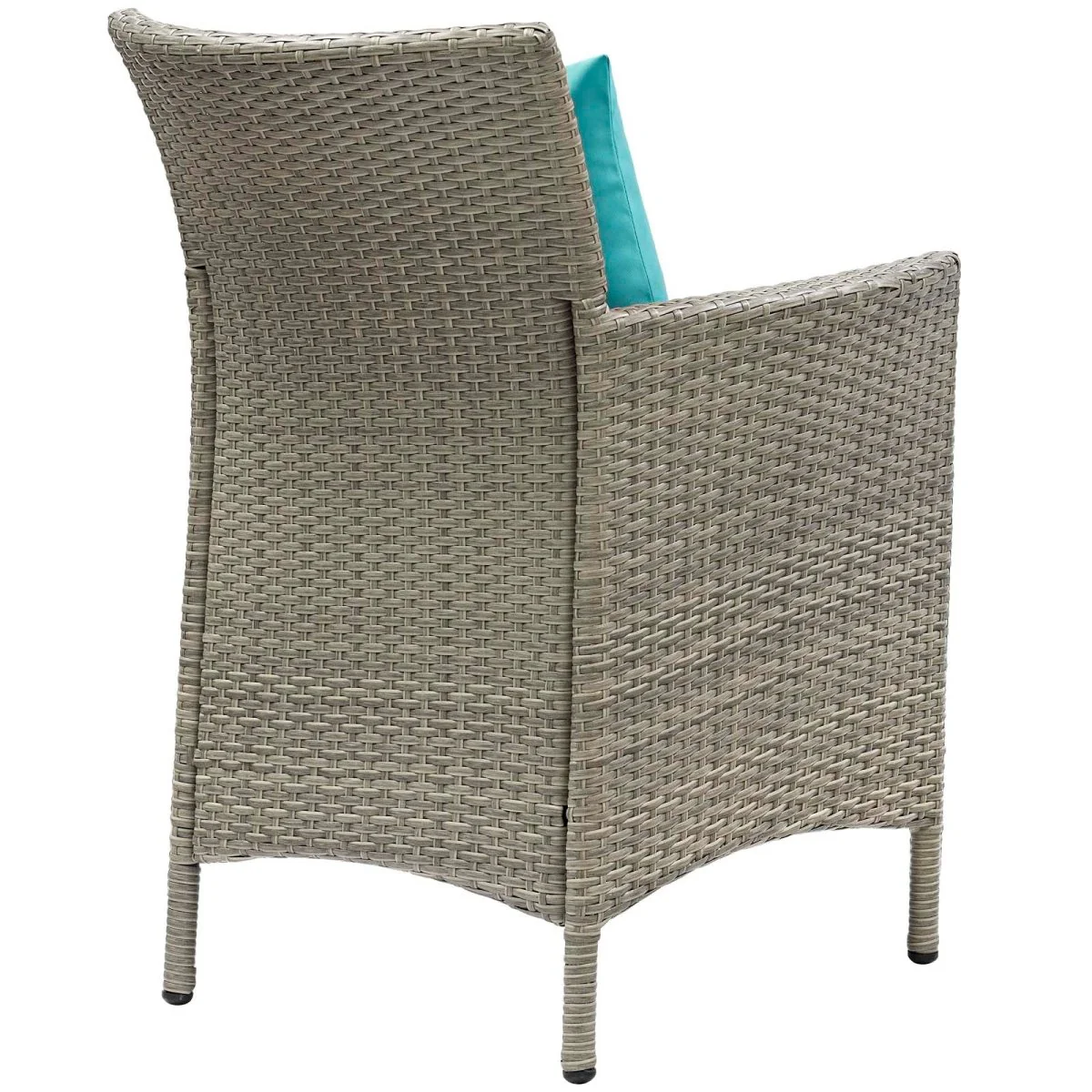 34" Wicker Rattan Outdoor Dining Armchair for Patio, Deck and Garden Seating - Image 3