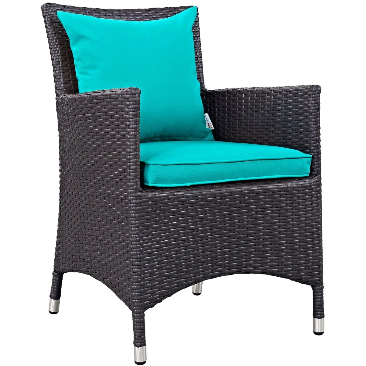 34" Wicker Rattan Outdoor Dining Armchair Set of 4 for Patio, Garden, Poolside Seating - Image 2
