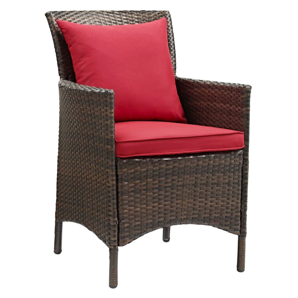 34"  Wicker Rattan Outdoor Dining Armchair Set of 4 Patio Seating for Outdoor Dining - Image 5