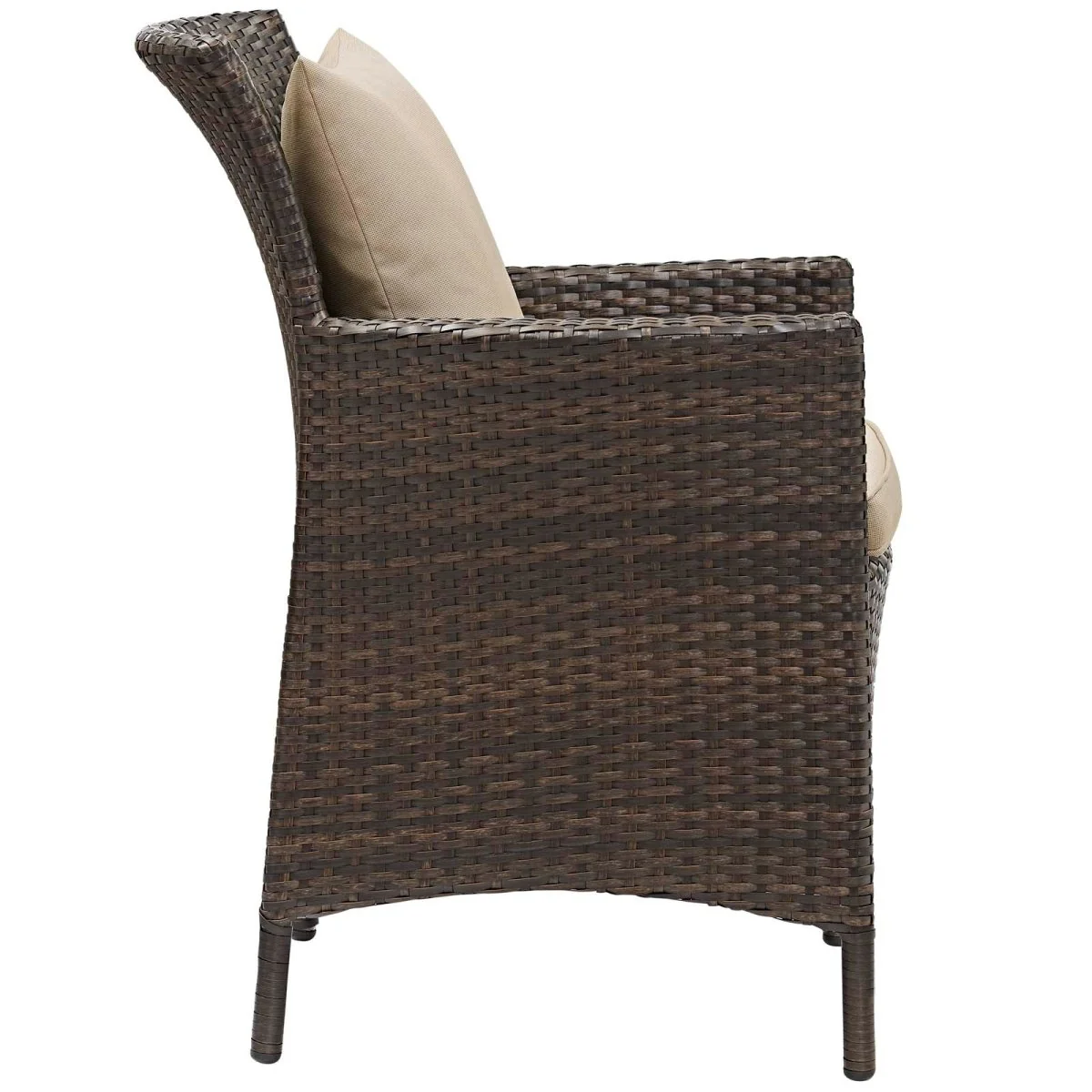 34" Wicker Rattan Outdoor Dining Armchair with Armrests for Patio and Garden Seating - Image 8