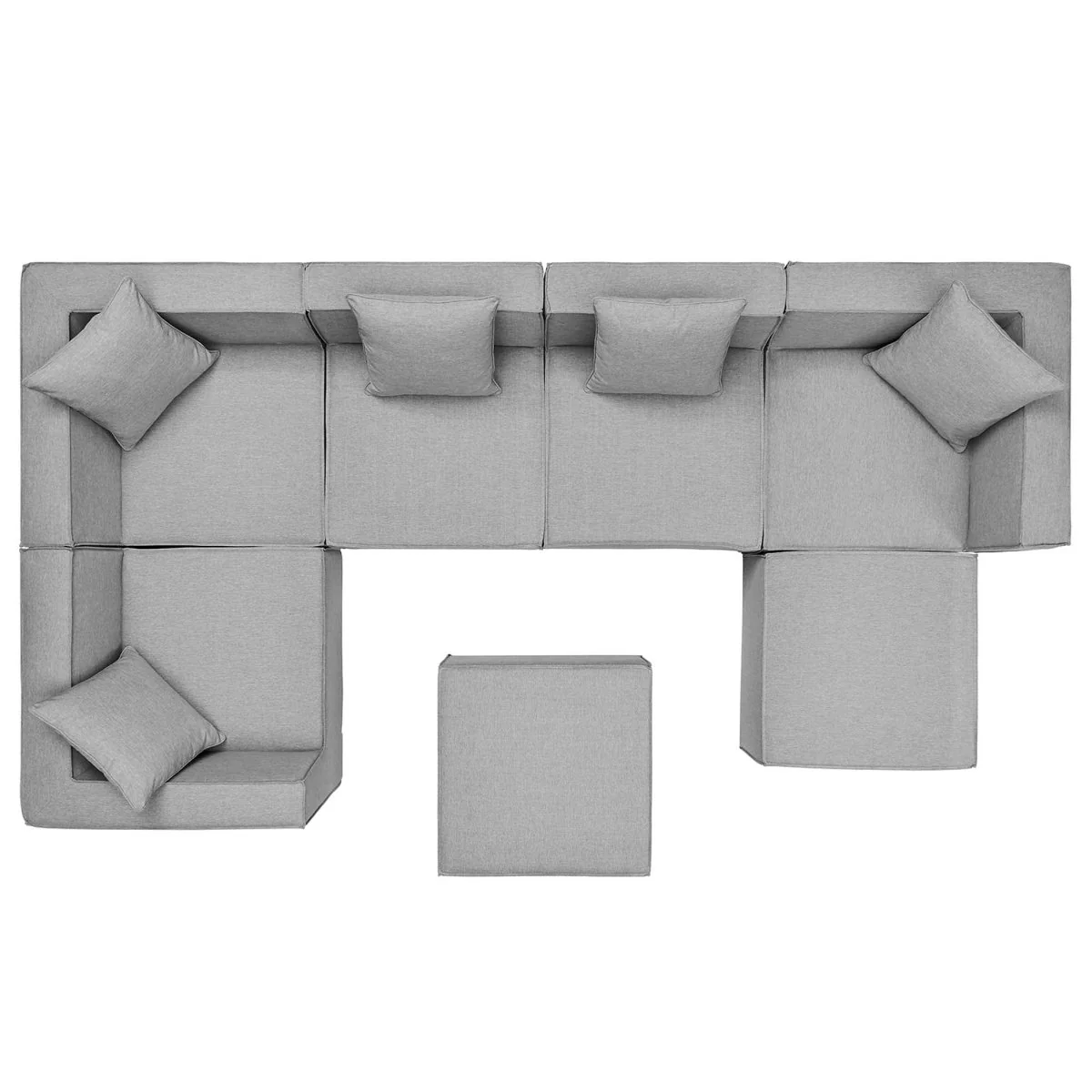 35" 7-Piece Modern Upholstered Outdoor Sectional Sofa with Cushions and Weather-Resistant - Image 37
