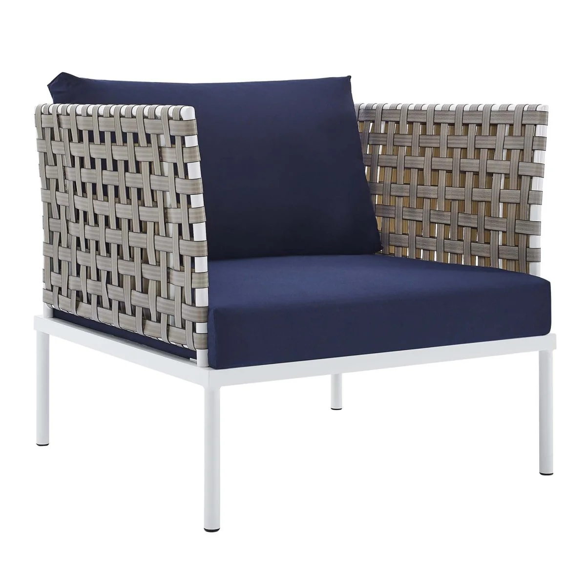 35” Aluminum and Sunbrella® Weave Outdoor Patio Armchair with Durable Rust-Resistant Frame