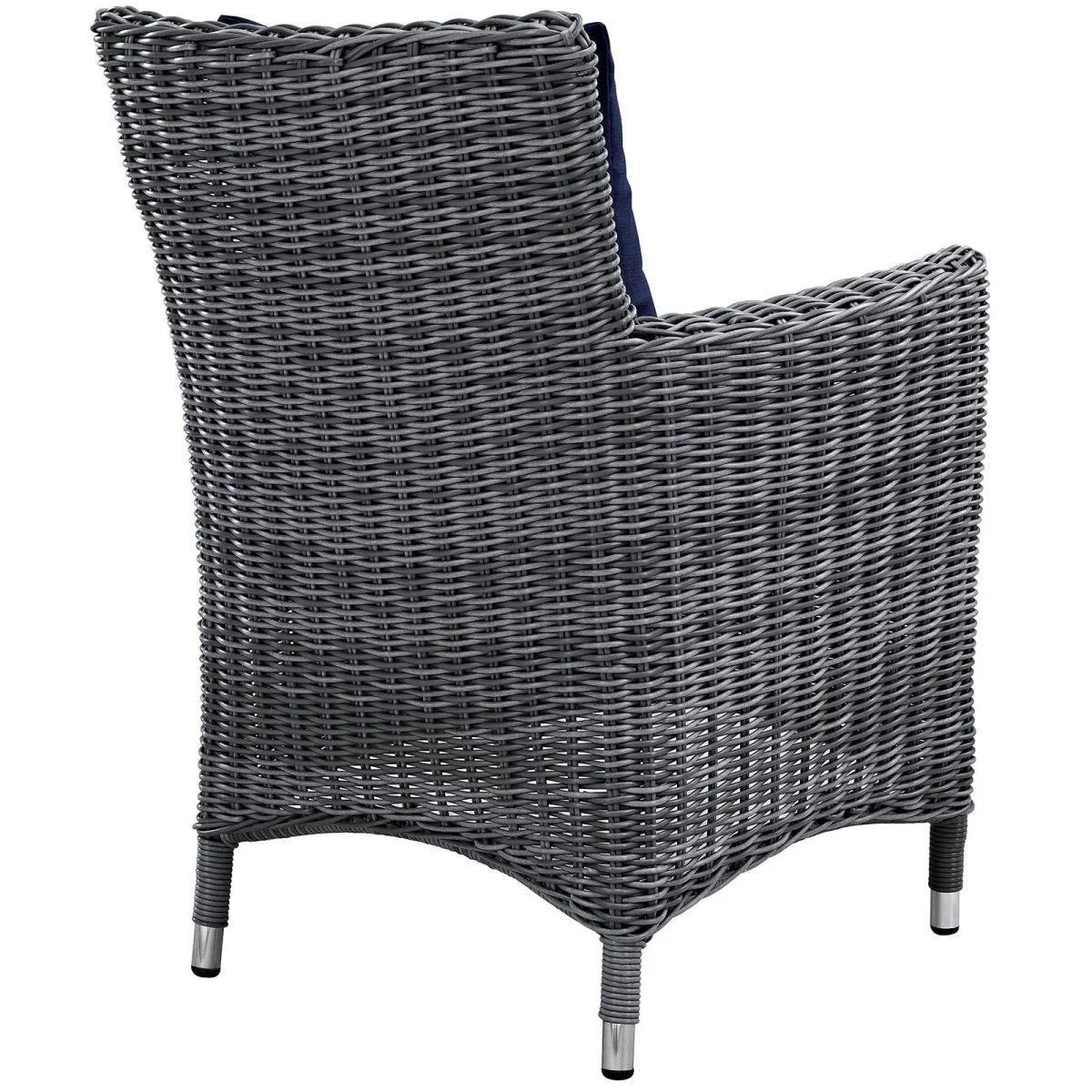 35" Canvas Wicker Outdoor Dining Armchair Set of 2 with Cushioned Seats and Armrests - Image 14