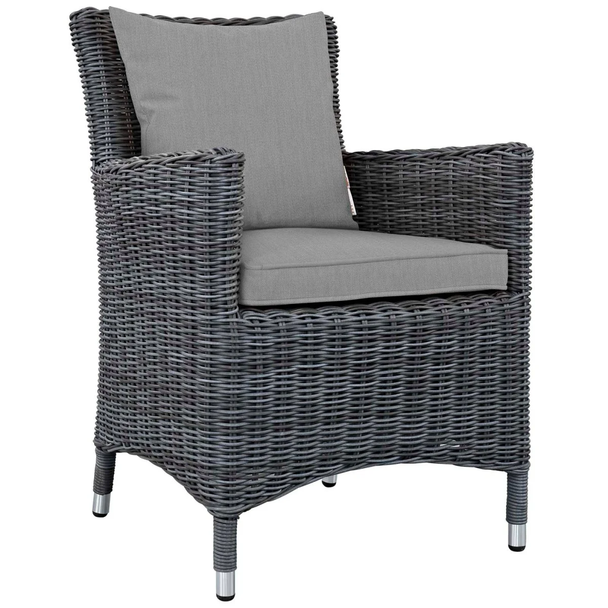 35" Canvas Wicker Outdoor Dining Armchair Set of 2 with Cushioned Seats and Armrests - Image 17