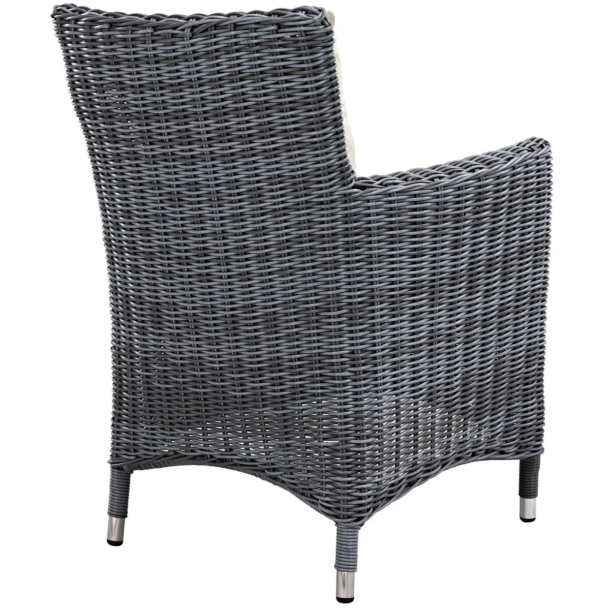 35" Canvas Wicker Outdoor Dining Armchair Set of 2 with Cushioned Seats and Armrests - Image 24