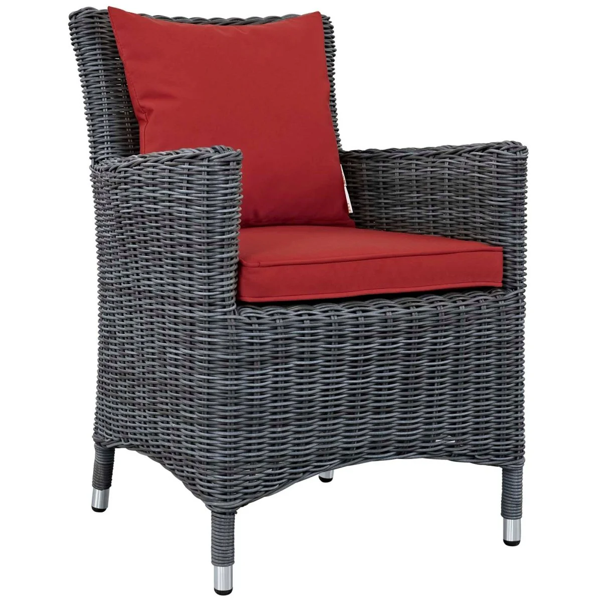 35" Canvas Wicker Outdoor Dining Armchair Set of 2 with Cushioned Seats and Armrests - Image 7
