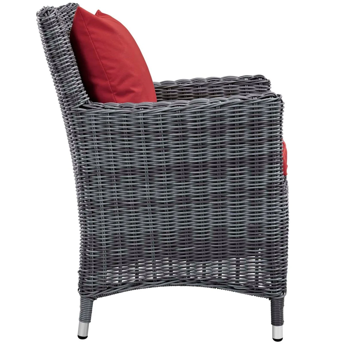 35" Canvas Wicker Outdoor Dining Armchair Set of 2 with Cushioned Seats and Armrests - Image 8