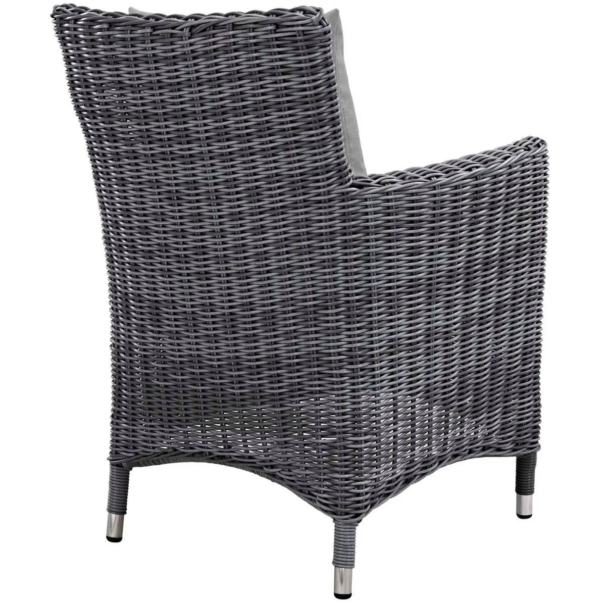 35" Canvas Wicker Outdoor Dining Armchair with Weather-Resistant Fabric and Sturdy Frame - Image 12