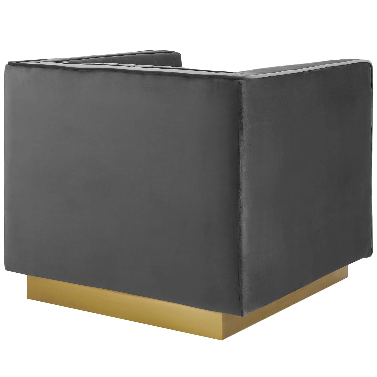 35 Inch Performance Velvet Armchair in Gray - Image 3