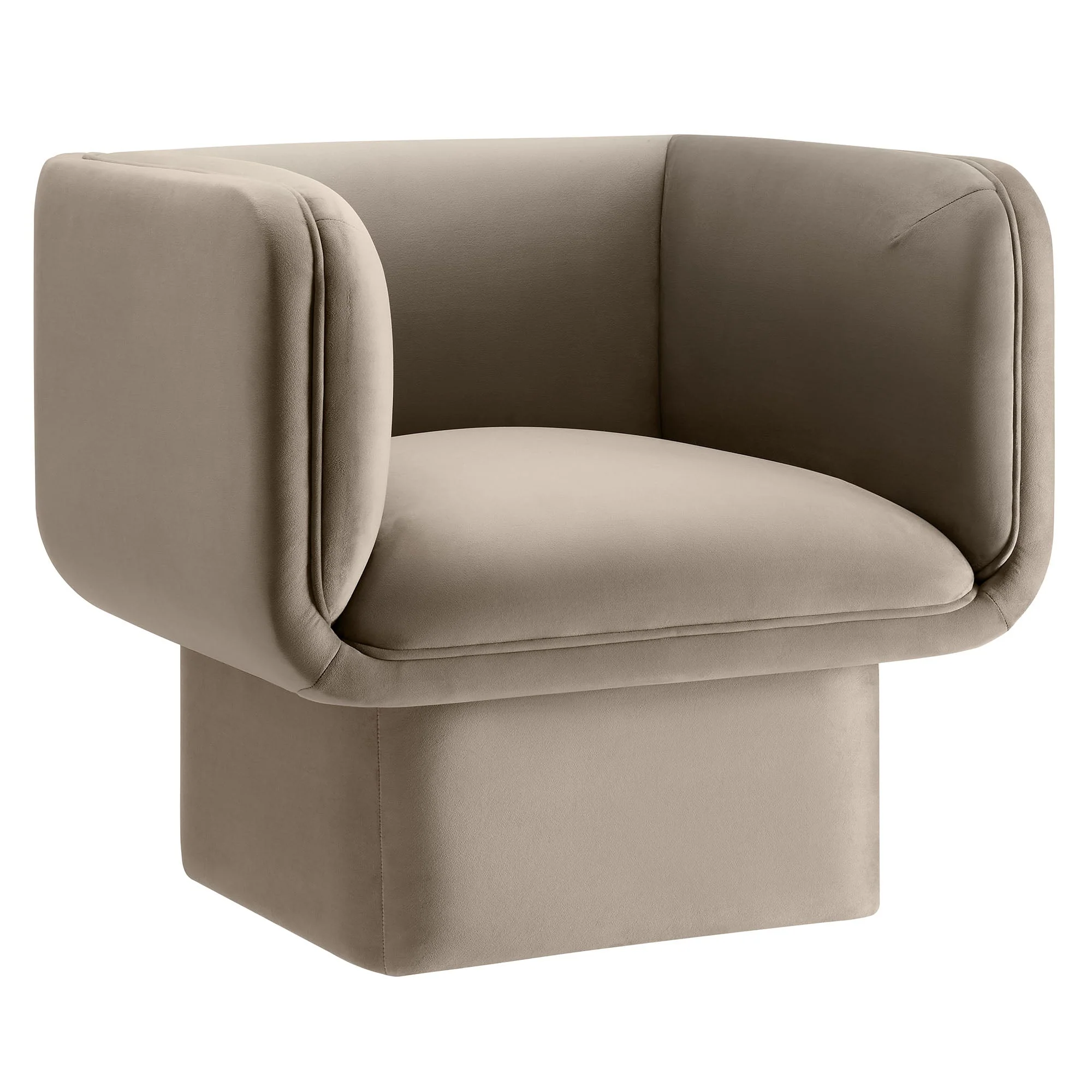 35 Inch Square Performance Velvet Accent Armchair
