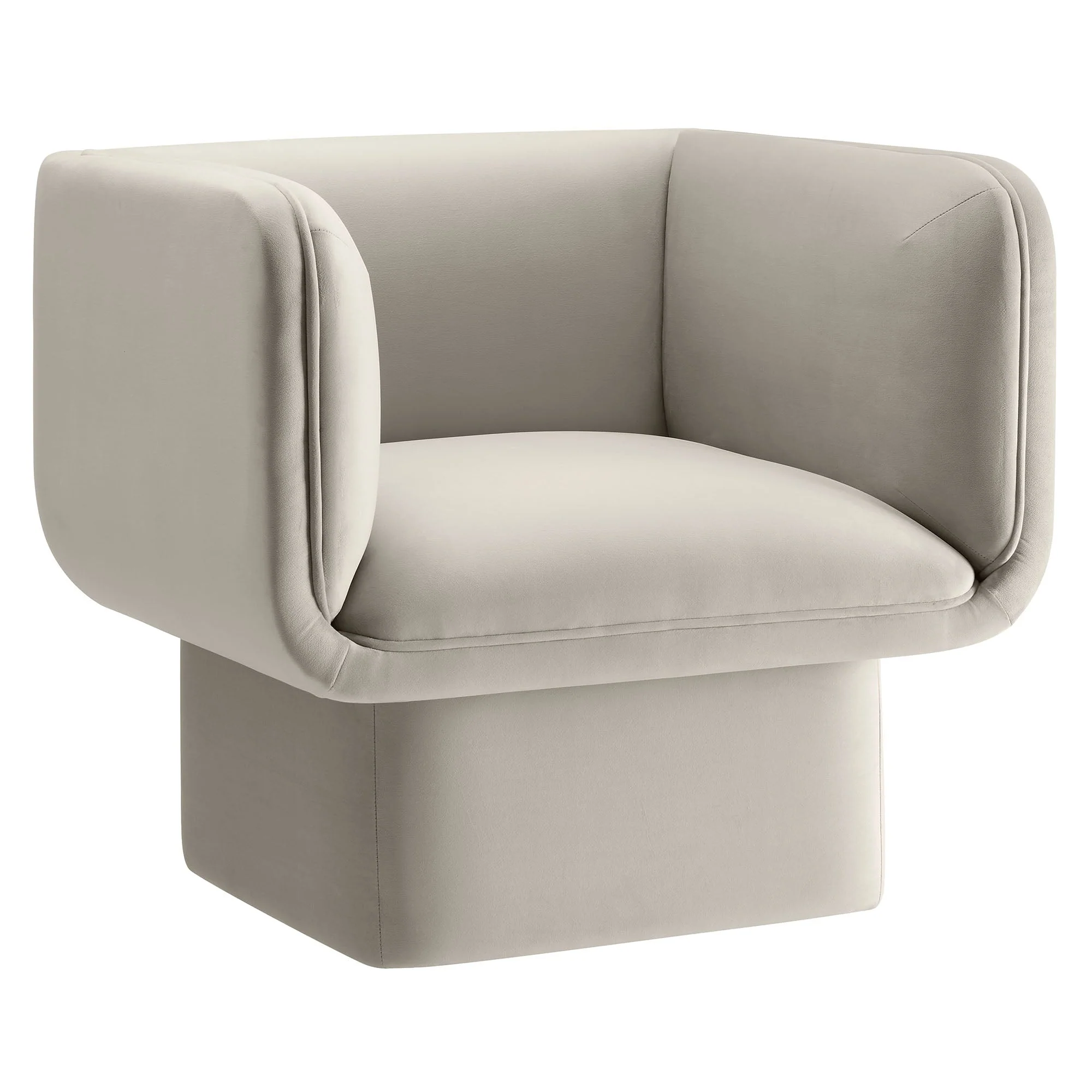 35 Inch Square Performance Velvet Accent Armchair - Image 8