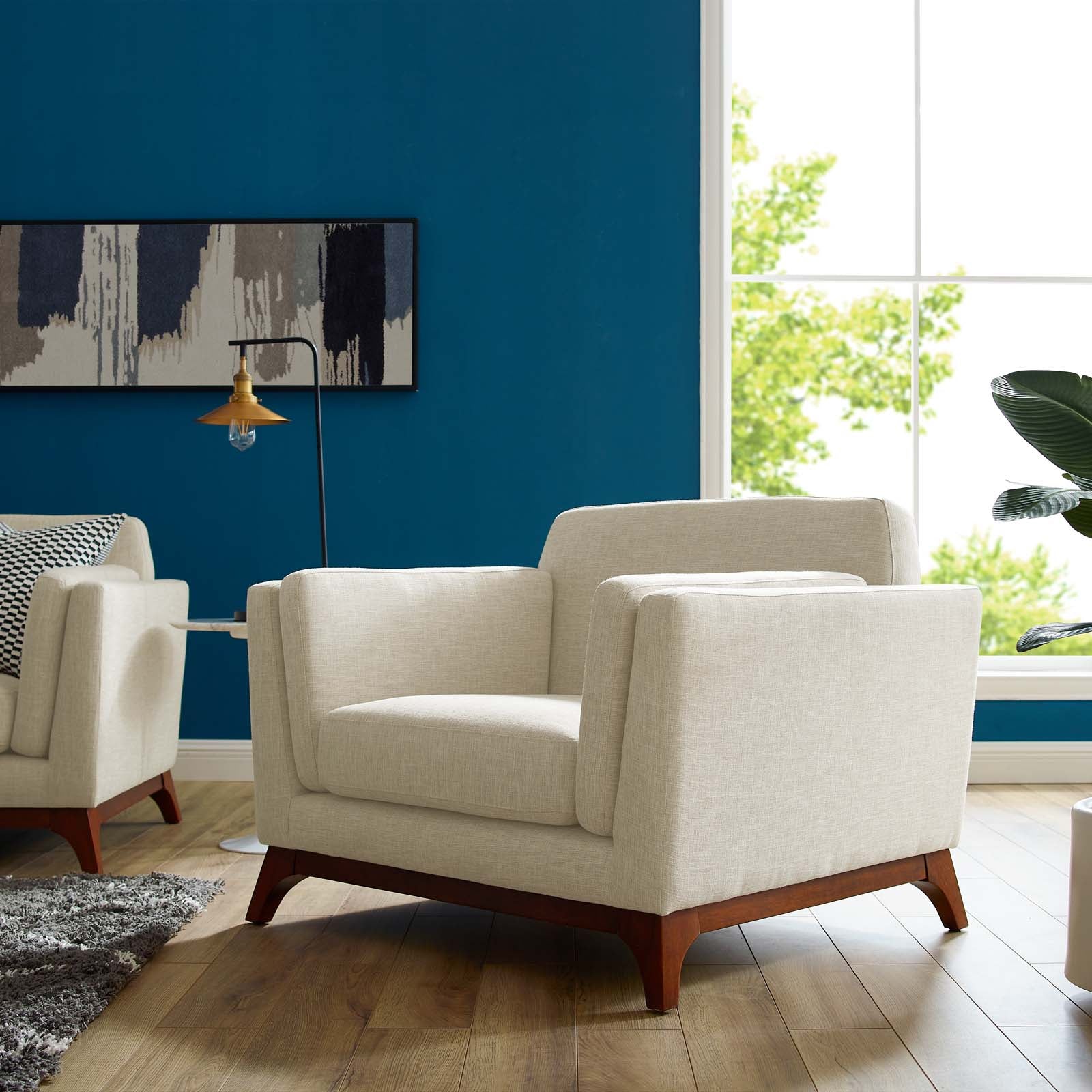35 Inch Upholstered Fabric Armchair - Image 5