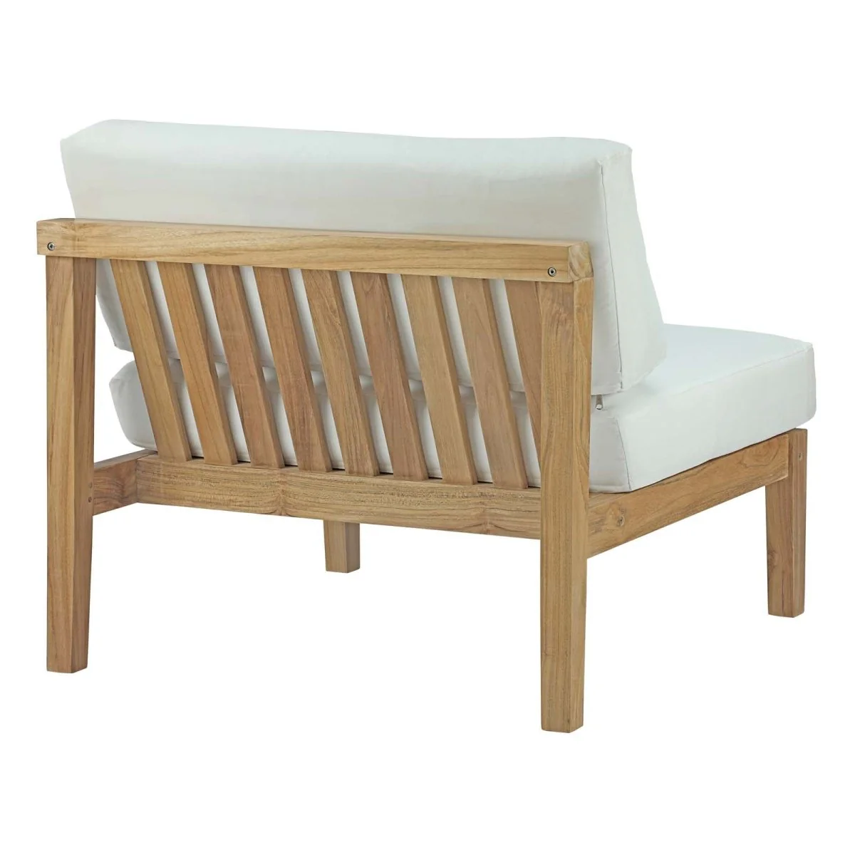 35" Natural White Bayport Outdoor Patio Teak Armless Chair - Image 3