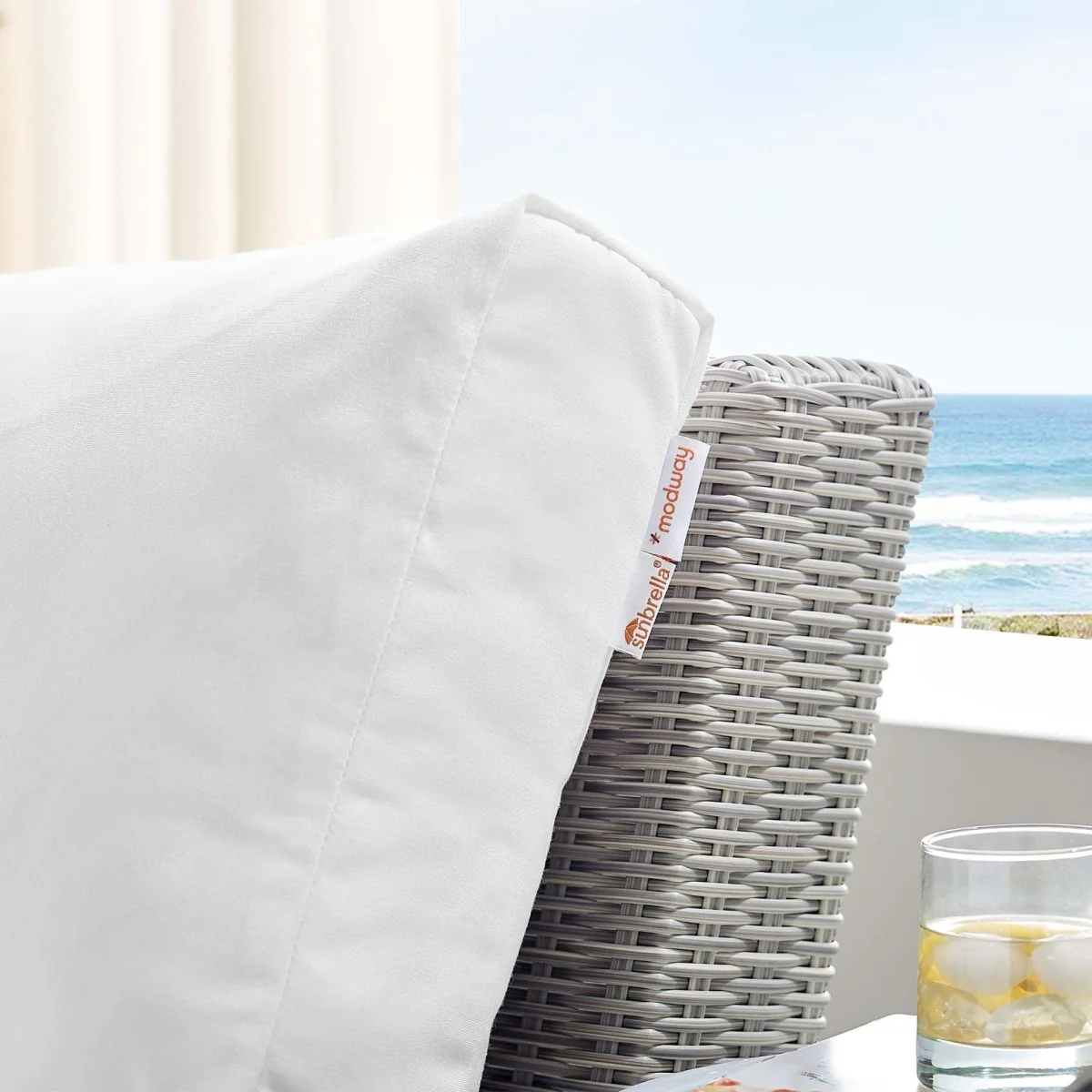 35" Wicker Outdoor Chair with Sunbrella Cushions, Patio Seating for Outdoor Spaces - Image 13