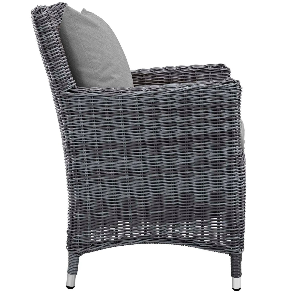 35" Wicker Outdoor Dining Armchair Set of 4 Classic Patio Seating with Armrests - Image 18