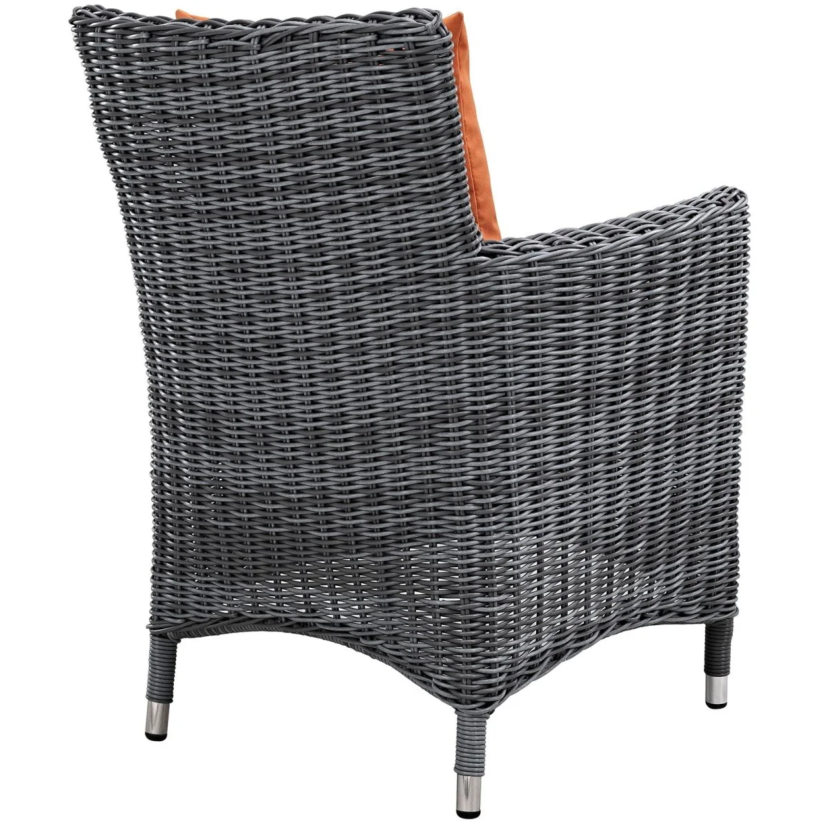 35" Wicker Outdoor Dining Armchair Set of 4 Classic Patio Seating with Armrests - Image 4