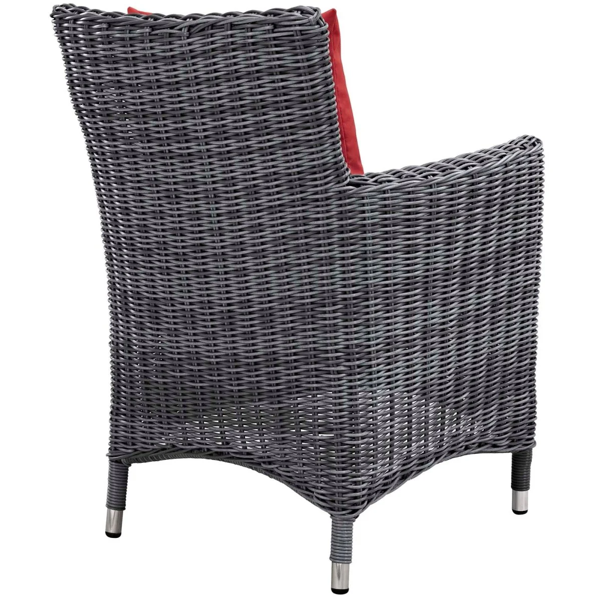 35" Wicker Outdoor Dining Armchair Set of 4 Classic Patio Seating with Armrests - Image 9