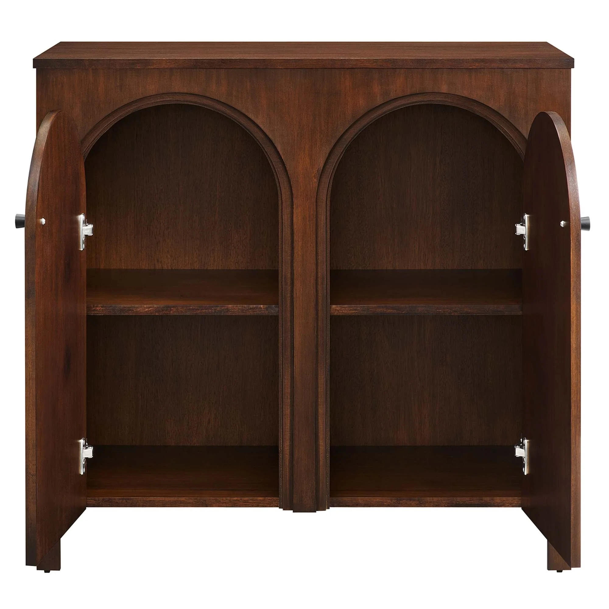 36 Inch 2-Door Arched Storage Cabinet with Mango Wood Veneer - Image 12