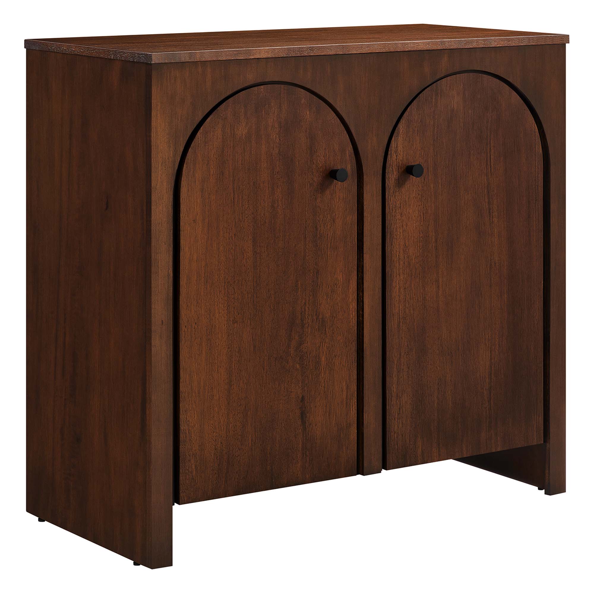 36 Inch 2-Door Arched Storage Cabinet with Mango Wood Veneer - Image 8