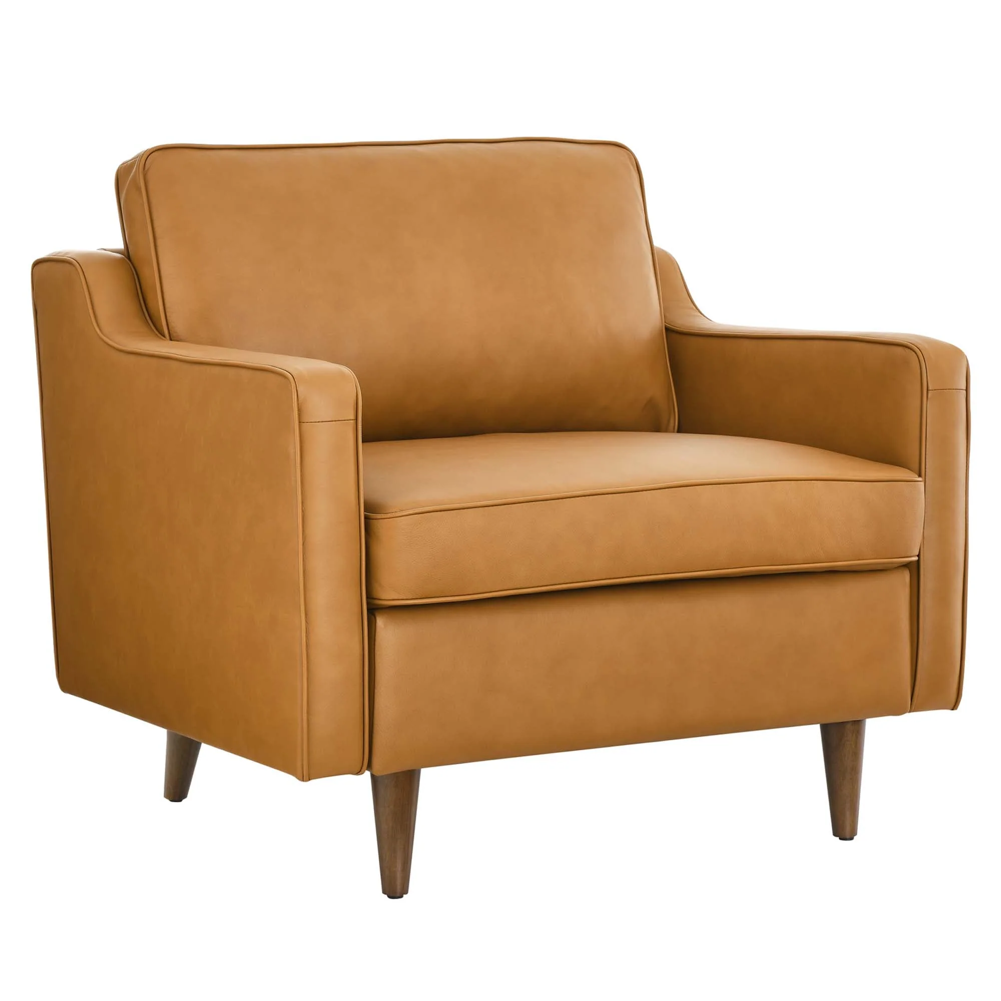 36 Inch Genuine Top-Grain Leather Accent Armchair - Image 7