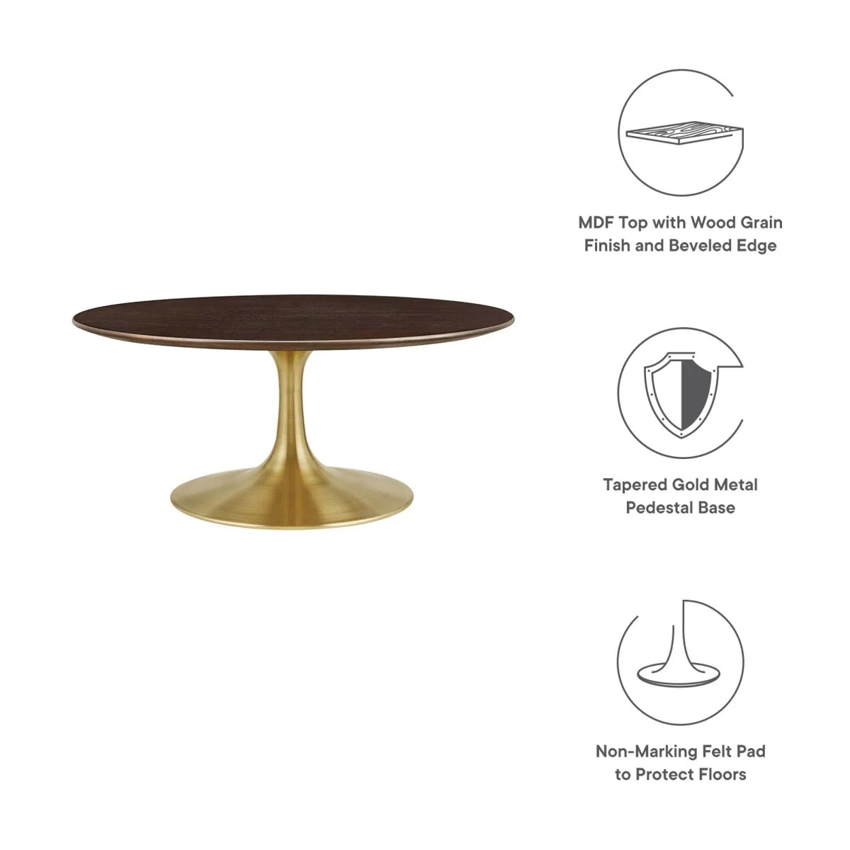 36 Inch Round Wood Pedestal Coffee Table - Image 16