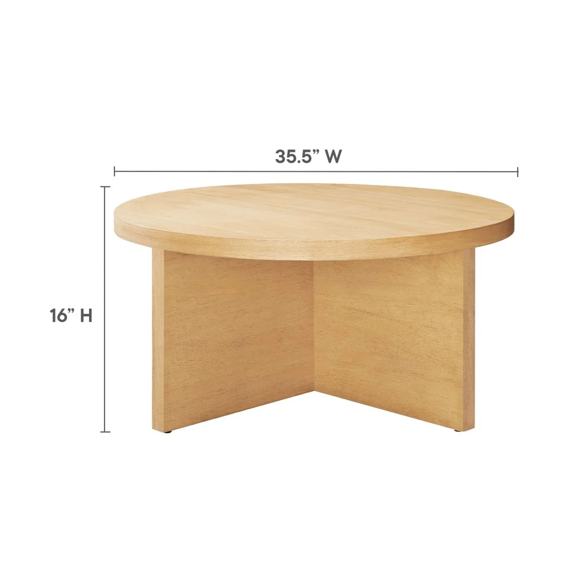36 Inch Rustic Round Mango Wood Coffee Table - Image 3
