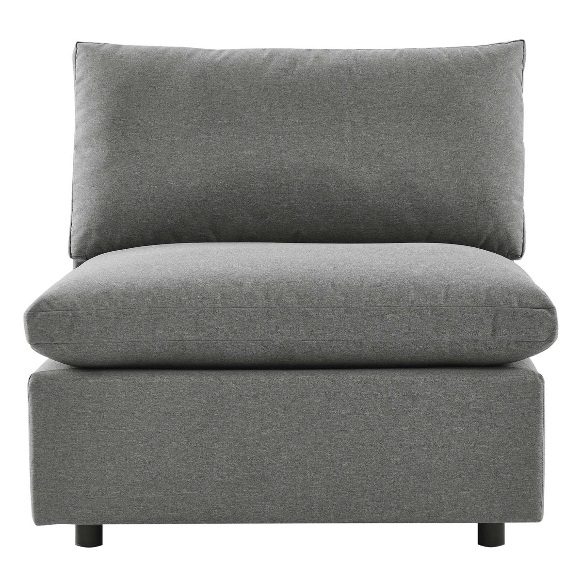 36" Overstuffed Outdoor Patio Armless Chair with Deep Cushioned Seat and Weather-Resistant - Image 12