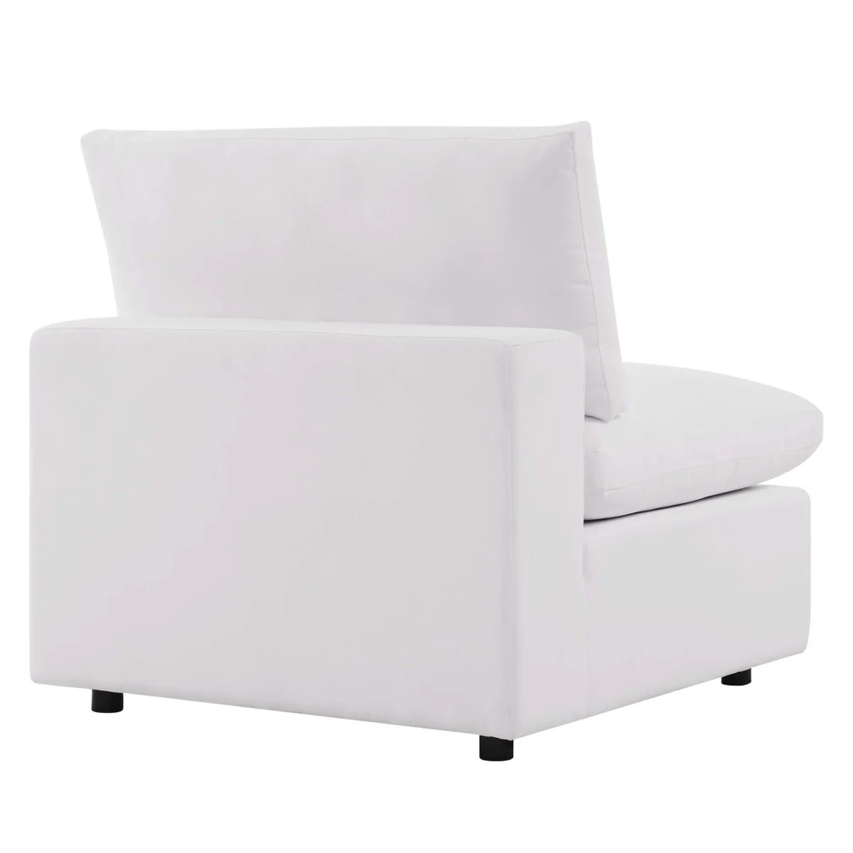 36" Overstuffed Outdoor Patio Armless Chair with Deep Cushioned Seat and Weather-Resistant - Image 4