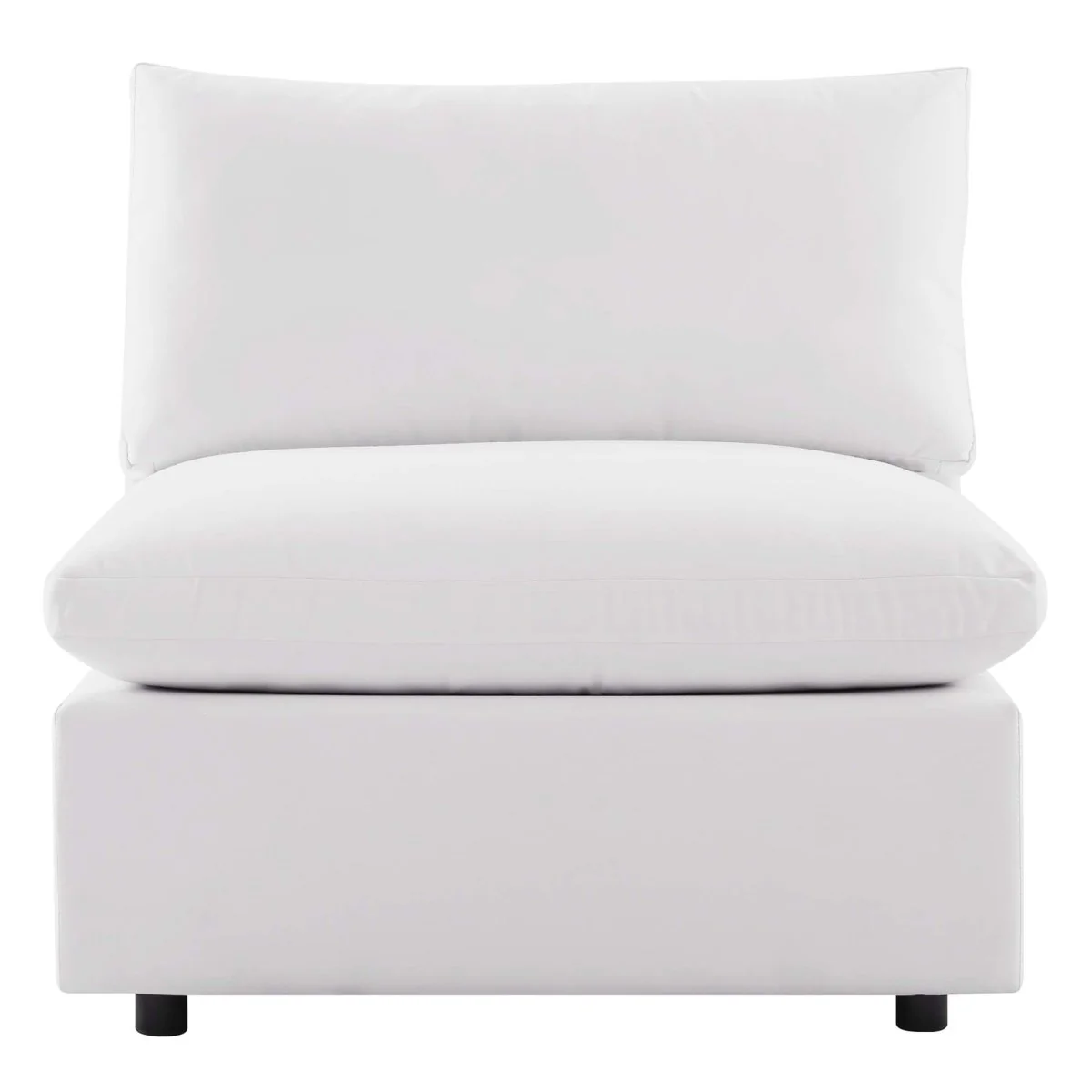 36" Overstuffed Outdoor Patio Armless Chair with Deep Cushioned Seat and Weather-Resistant - Image 5