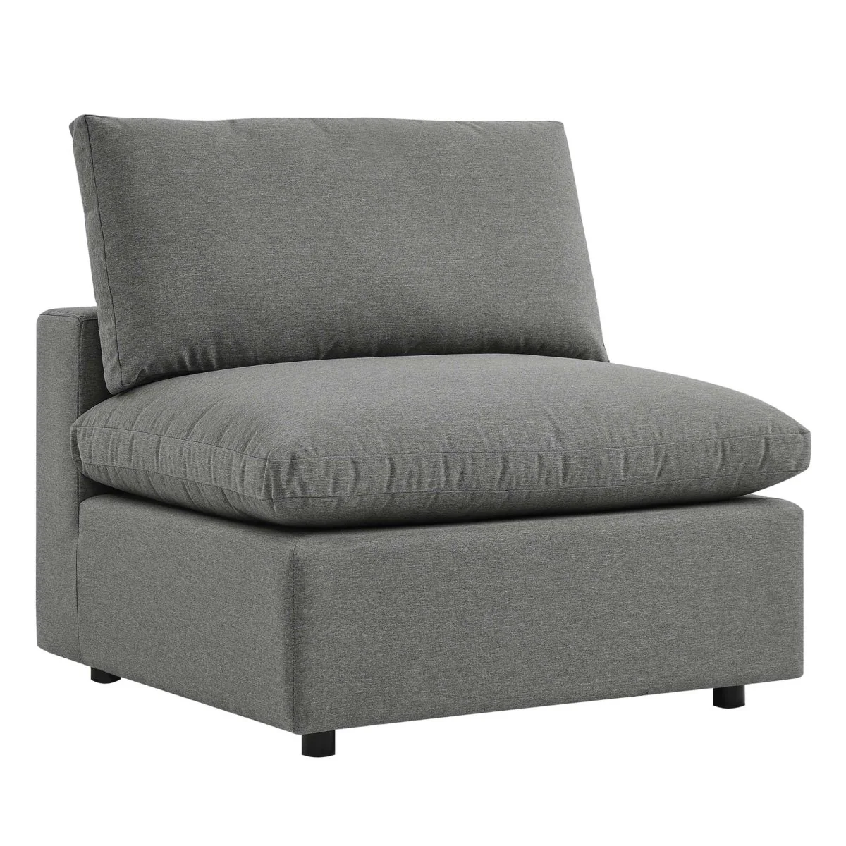 36" Overstuffed Outdoor Patio Armless Chair with Deep Cushioned Seat and Weather-Resistant - Image 8