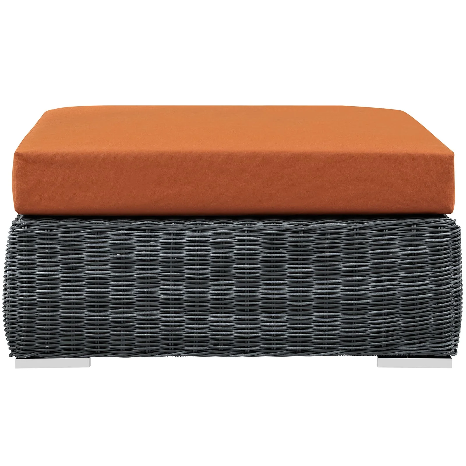 36" Tuscan Orange Outdoor Patio Square Ottoman with Sunbrella® Cushion - Image 2